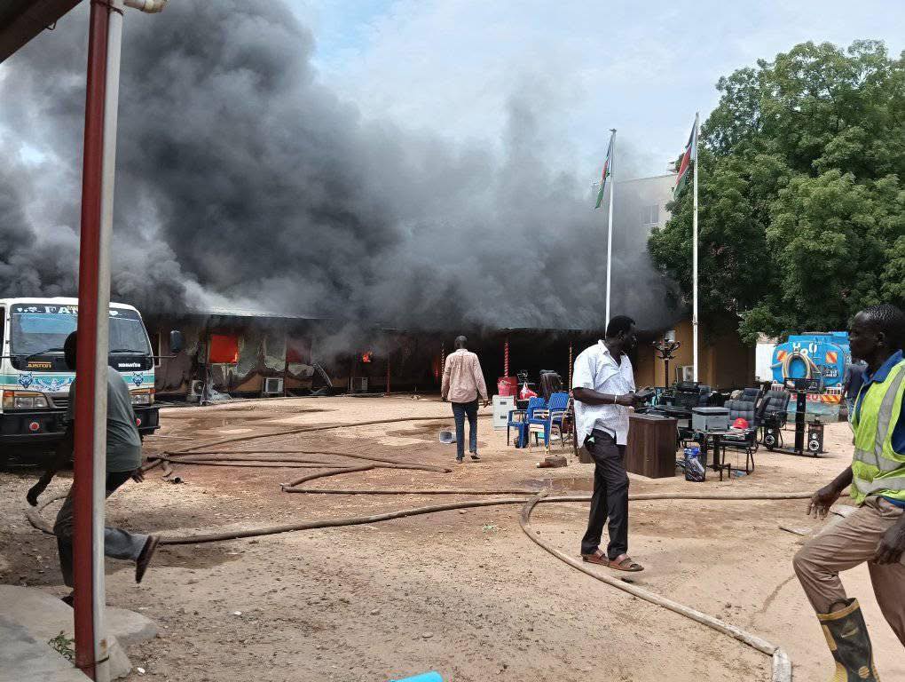 Wani Launches Investigation After Fire Erupts at SPLM Headquarters in Juba 8 495377790 1125084552996422 4161992535065040043 n